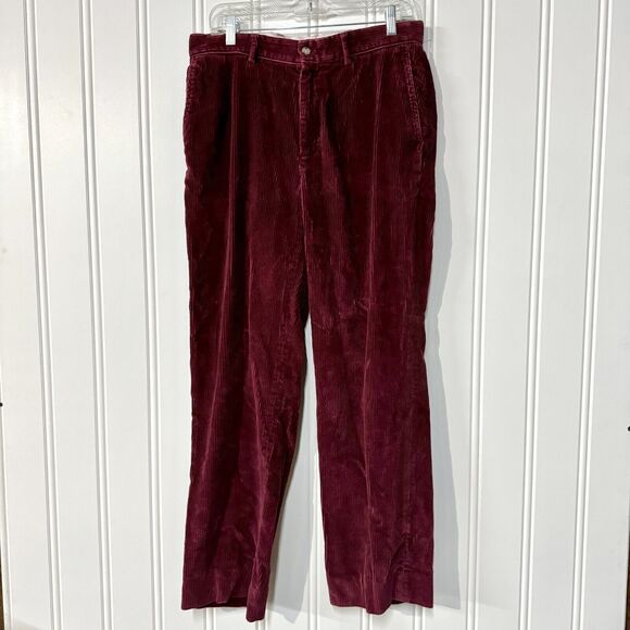 VINEYARD VINES Pants Mens Size 33X29 Wine Red Corduroy Mid Rise Straight Leg - Picture 2 of 7